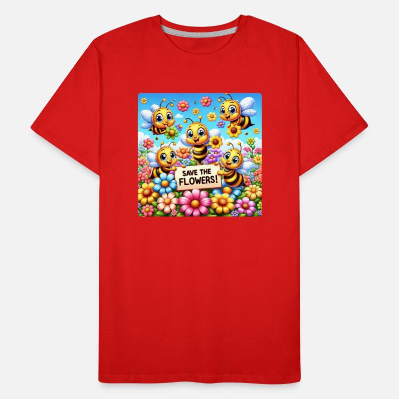 Lagre blomstene Premium økologisk T-skjorte for menn