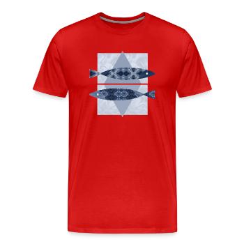 Poissons - T-shirt bio Premium Homme - rouge - Devant - Damien (186cm)
