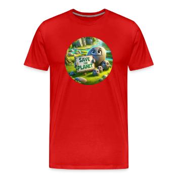 Famille Stone - T-shirt bio Premium Homme - rouge - Devant - Damien (186cm)