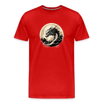 Asian dragon - Men's Premium Organic T-Shirt - red - Front - Damien (186cm)