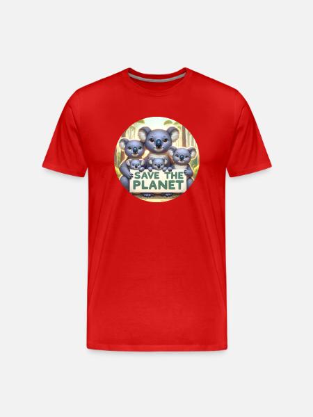 Koala Family - Men's Premium Organic T-Shirt - red
