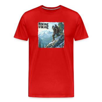 Hiking Viking - Männer Premium Bio T-Shirt - Rot - Vorne - Damien (186cm)
