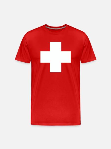 SWISS flag cross - Men's Premium Organic T-Shirt - red