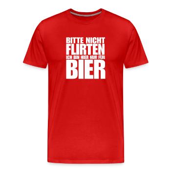 Bier - Männer Premium Bio T-Shirt - Rot - Vorne - Damien (186cm)