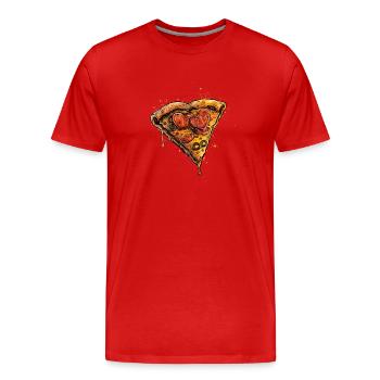 Meine Liebe ist Pizza - Männer Premium Bio T-Shirt - Rot - Vorne - Damien (186cm)
