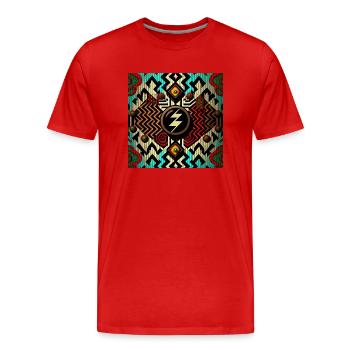Elektrische Verzierungen - Männer Premium Bio T-Shirt - Rot - Vorne - Damien (186cm)