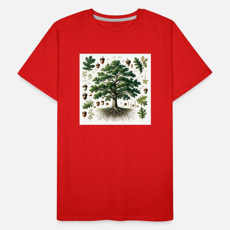 Botanik Eiche Männer Premium Bio T-Shirt