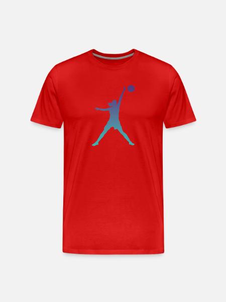 Basketball Mädchen - Männer Premium Bio T-Shirt - Rot