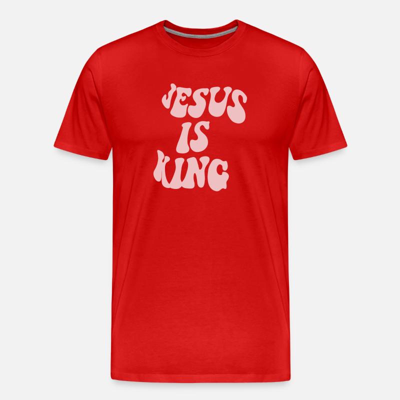 Jesus is King - Männer Premium Bio T-Shirt - Rot