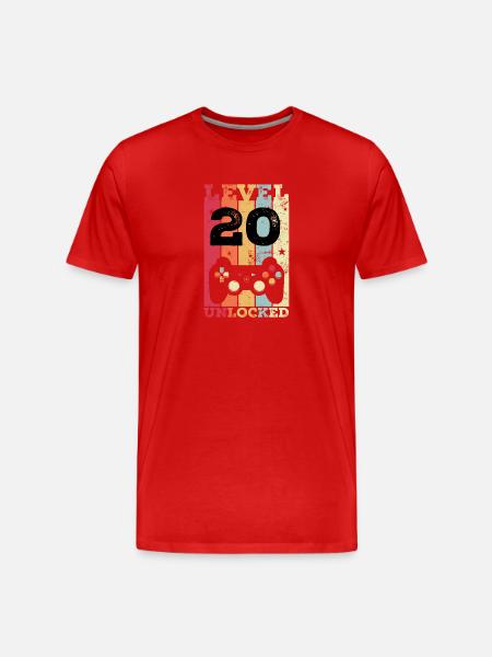 Gamer du 20e anniversaire - T-shirt bio Premium Homme - rouge