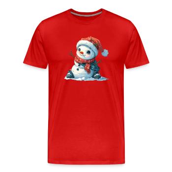 Bonhomme de neige pour les enfants - T-shirt bio Premium Homme - rouge - Devant - Damien (186cm)