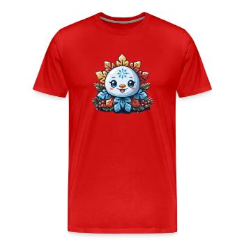 Schneeflocke für Kinder - Männer Premium Bio T-Shirt - Rot - Vorne - Damien (186cm)