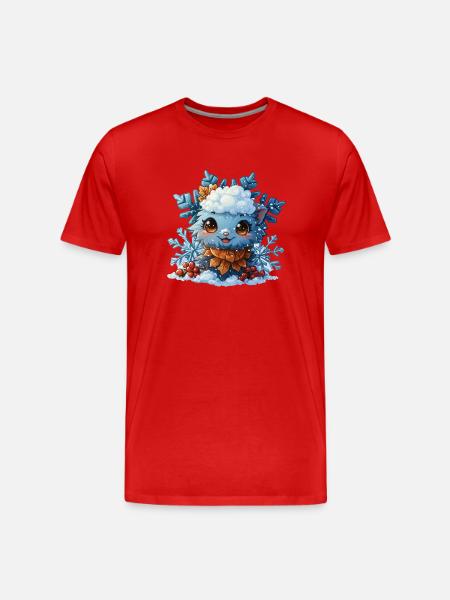 Snowflake for children - Men's Premium Organic T-Shirt - red