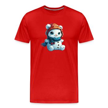 Bonhomme de neige pour les enfants - T-shirt bio Premium Homme - rouge - Devant - Damien (186cm)