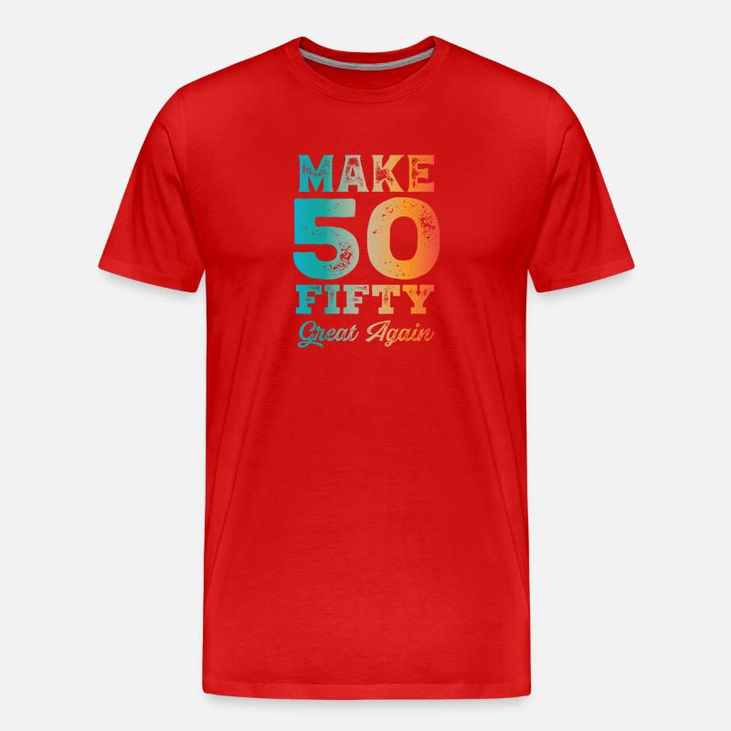 Make 50 great again - Männer Premium Bio T-Shirt - Rot