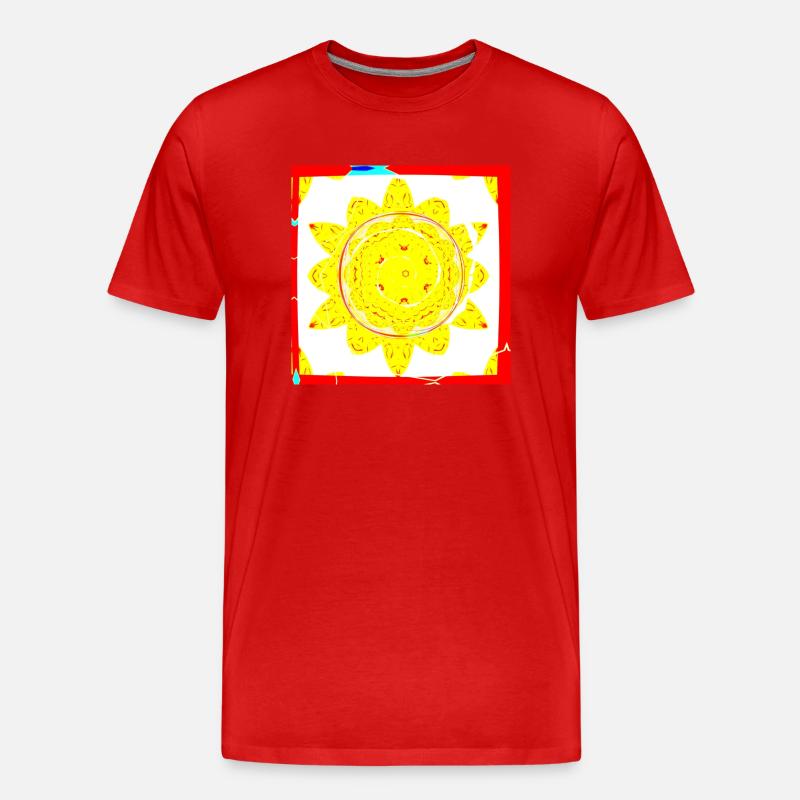 Sonne - Männer Premium Bio T-Shirt - Rot