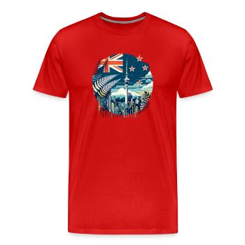 Nouvelle-Zélande Aotearoa Kiwi 18 - T-shirt bio Premium Homme - rouge - Devant - Damien (186cm)