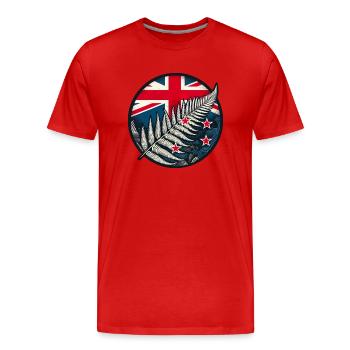 Nouvelle-Zélande Aotearoa Kiwi 4 - T-shirt bio Premium Homme - rouge - Devant - Damien (186cm)