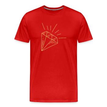 Diamant - Männer Premium Bio T-Shirt - Rot - Vorne - Damien (186cm)