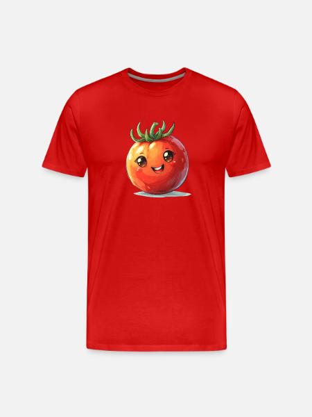 Tomato happy comic style - Men's Premium Organic T-Shirt - red