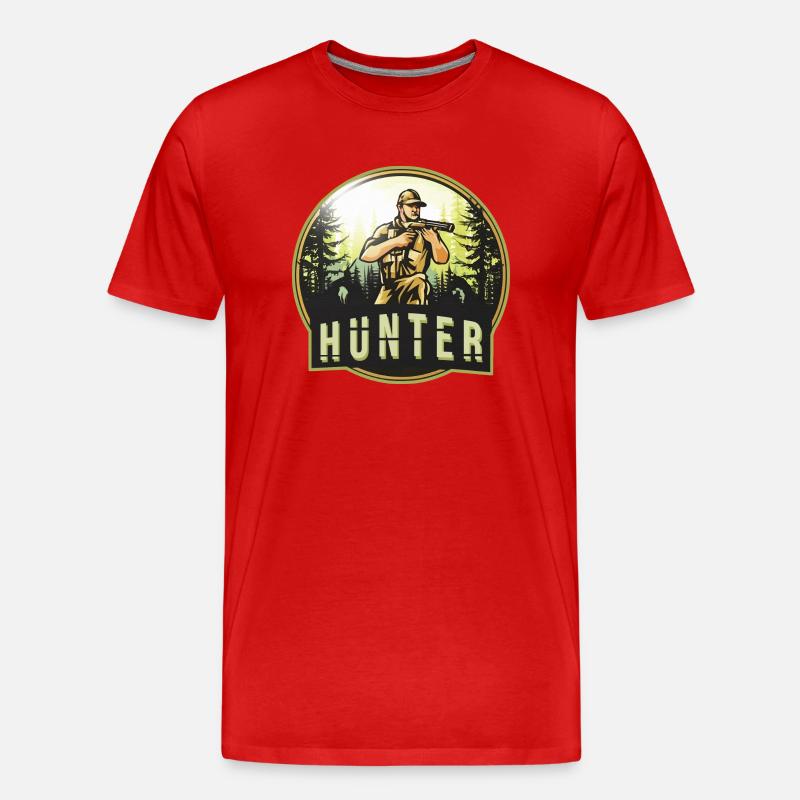 Hunter der Jäger - Männer Premium Bio T-Shirt - Rot
