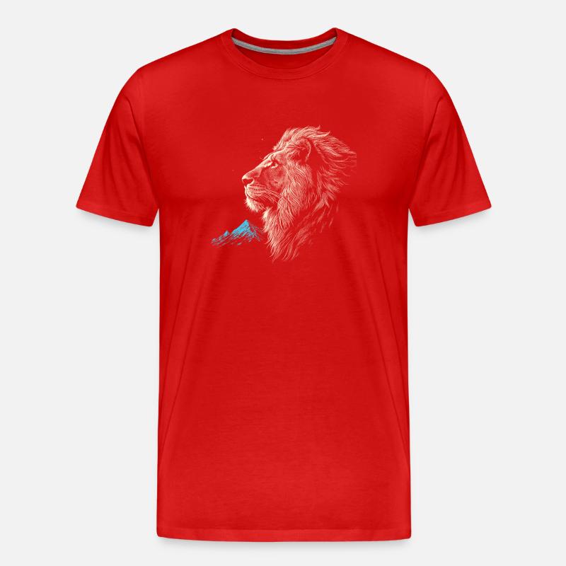 Löwe - Männer Premium Bio T-Shirt - Rot