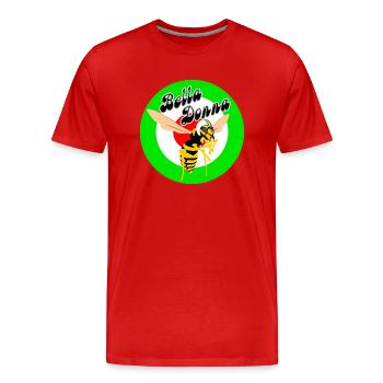 Wespe Mod Target Grünes Rondell Bella Donna - Männer Premium Bio T-Shirt - Rot - Vorne - Damien (186cm)