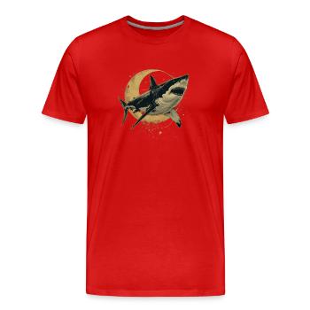 Requin lune - T-shirt bio Premium Homme - rouge - Devant - Damien (186cm)