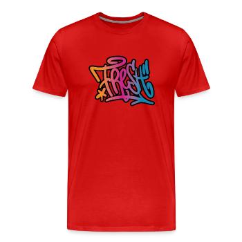 Fresh Graffiti - Men's Premium Organic T-Shirt - red - Front - Damien (186cm)