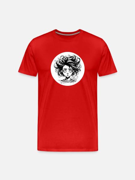 Frau Haare Frisur - Männer Premium Bio T-Shirt - Rot