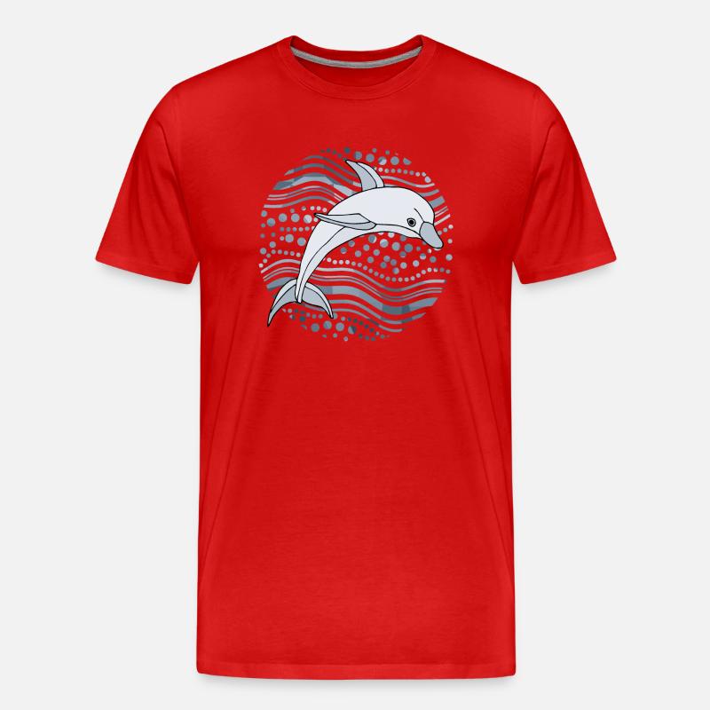 Delfin - Männer Premium Bio T-Shirt - Rot