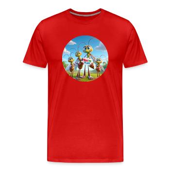 Mosquitoes Family - Men's Premium Organic T-Shirt - red - Front - Damien (186cm)