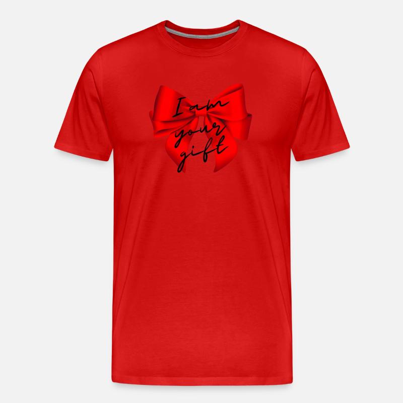 Schleife Geschenk - Männer Premium Bio T-Shirt - Rot