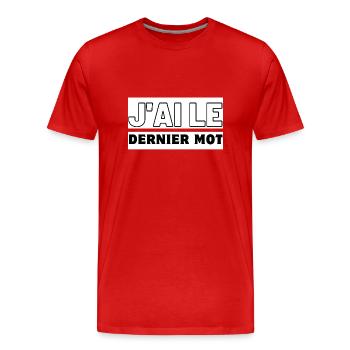 Duo Dominance Tees - T-shirt bio Premium Homme - rouge - Devant - Damien (186cm)