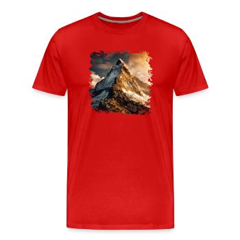 The Matterhorn, a landmark for Zermatt - Men's Premium Organic T-Shirt - red - Front - Damien (186cm)