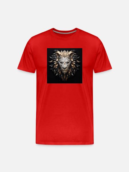 Mighty Lion - Männer Premium Bio T-Shirt - Rot