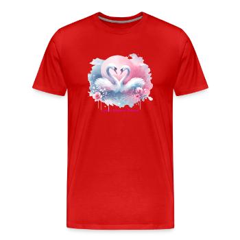 Swans of Serenade : Love s Eternal Dance - T-shirt bio Premium Homme - rouge - Devant - Damien (186cm)