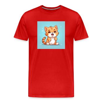 Velvet paws - Men's Premium Organic T-Shirt - red - Front - Damien (186cm)