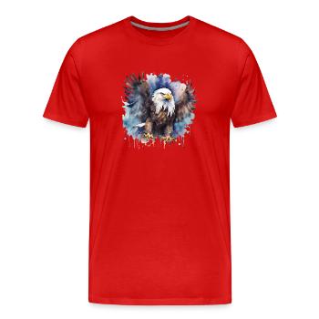 Aigle Volant Power Animal - T-shirt bio Premium Homme - rouge - Devant - Damien (186cm)