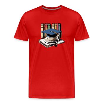 Des études alimentées par le café - T-shirt bio Premium Homme - rouge - Devant - Damien (186cm)