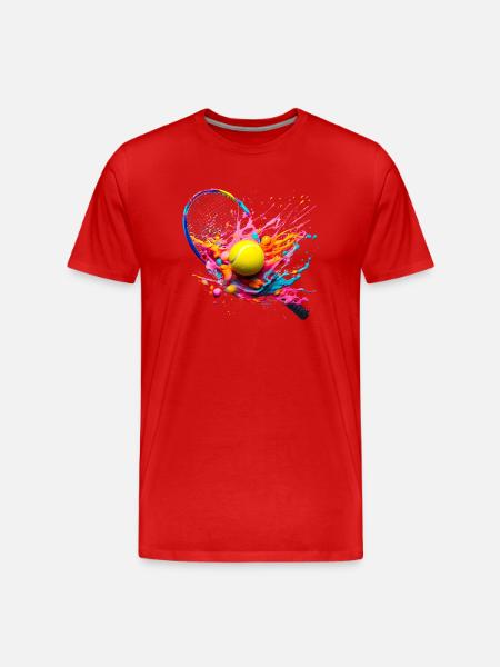 En tenniskamp består af flere sæt - Herre Premium T-shirt økologisk - rød
