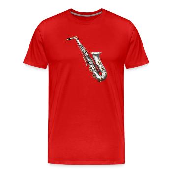 Le saxophone est un instrument à vent - T-shirt bio Premium Homme - rouge - Devant - Damien (186cm)