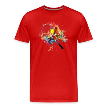 Le tennis est un sport populaire - T-shirt bio Premium Homme - rouge - Devant - Damien (186cm)