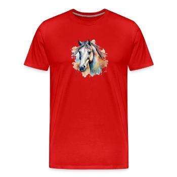 Horse, Power Animal, Sensuality, Dynamics, Freedom - Men's Premium Organic T-Shirt - red - Front - Damien (186cm)