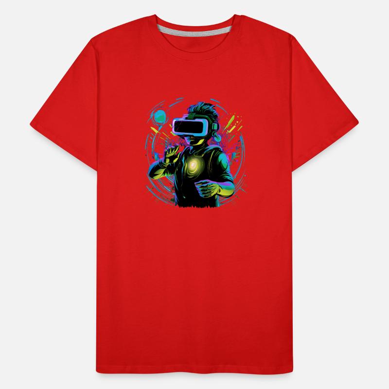Cybernetic VR Adventure: Immersive Experience Männer Premium Bio T-Shirt
