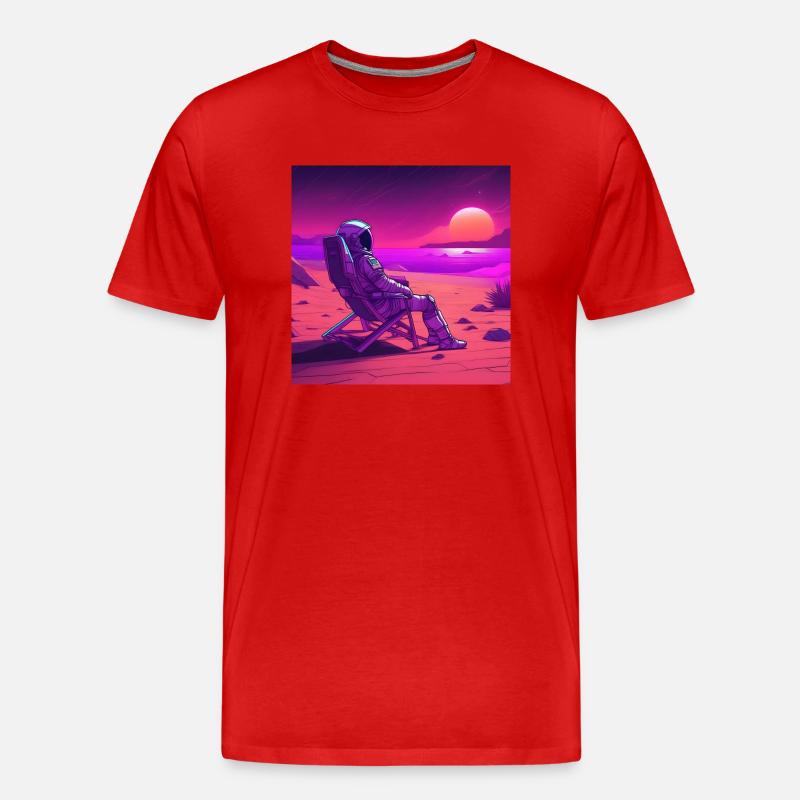 Astronaut auf Mars - Männer Premium Bio T-Shirt - Rot