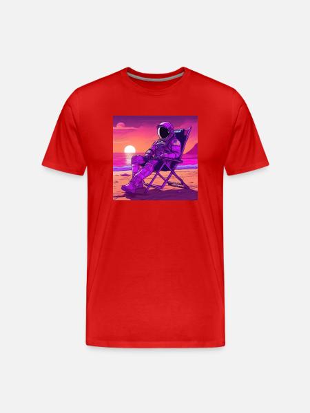 Astronaut on Mars 1 - Men's Premium Organic T-Shirt - red