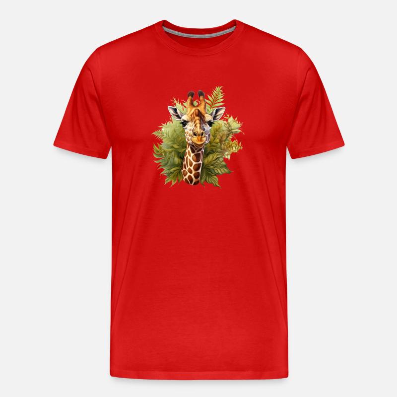Giraffe High - Männer Premium Bio T-Shirt - Rot