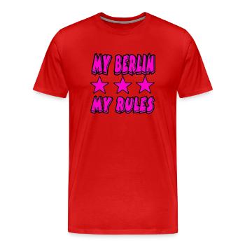 Berlin - Men's Premium Organic T-Shirt - red - Front - Damien (186cm)