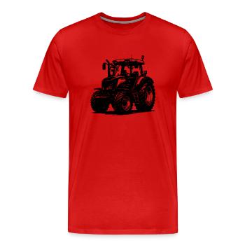 Große Hektar Schlepper Landmaschinen Traktor - Männer Premium Bio T-Shirt - Rot - Vorne - Damien (186cm)